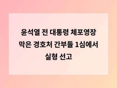 경호처 간부들 체포영장 집행 방해로 실형 선고받아